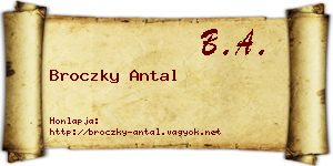 Broczky Antal névjegykártya